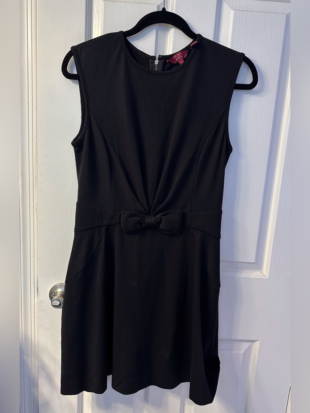 Ted Baker Black Sleeveless Bow-Waist Dress